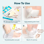 Purederm Exfoliating Heel Mask demonstrating secure fit on heel area