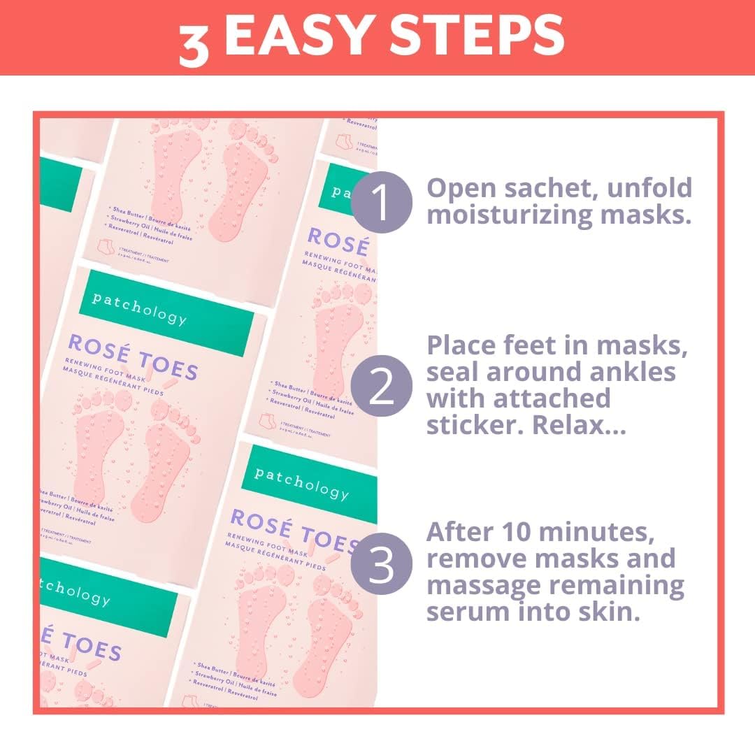 Self-care essential foot mask with resveratrol for skin renewal.