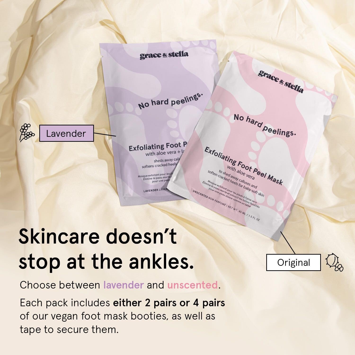 Lavender scented foot mask socks for home pedicure treatment