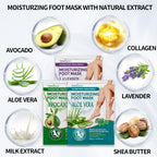 Wearable foot mask socks for dry cracked feet ingredients label