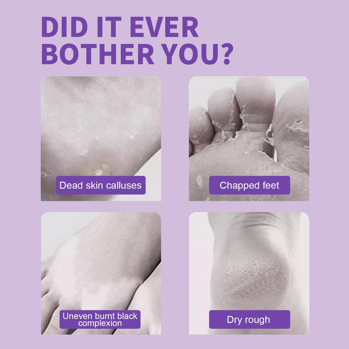 Instructions graphic for Rouse exfoliating foot mask