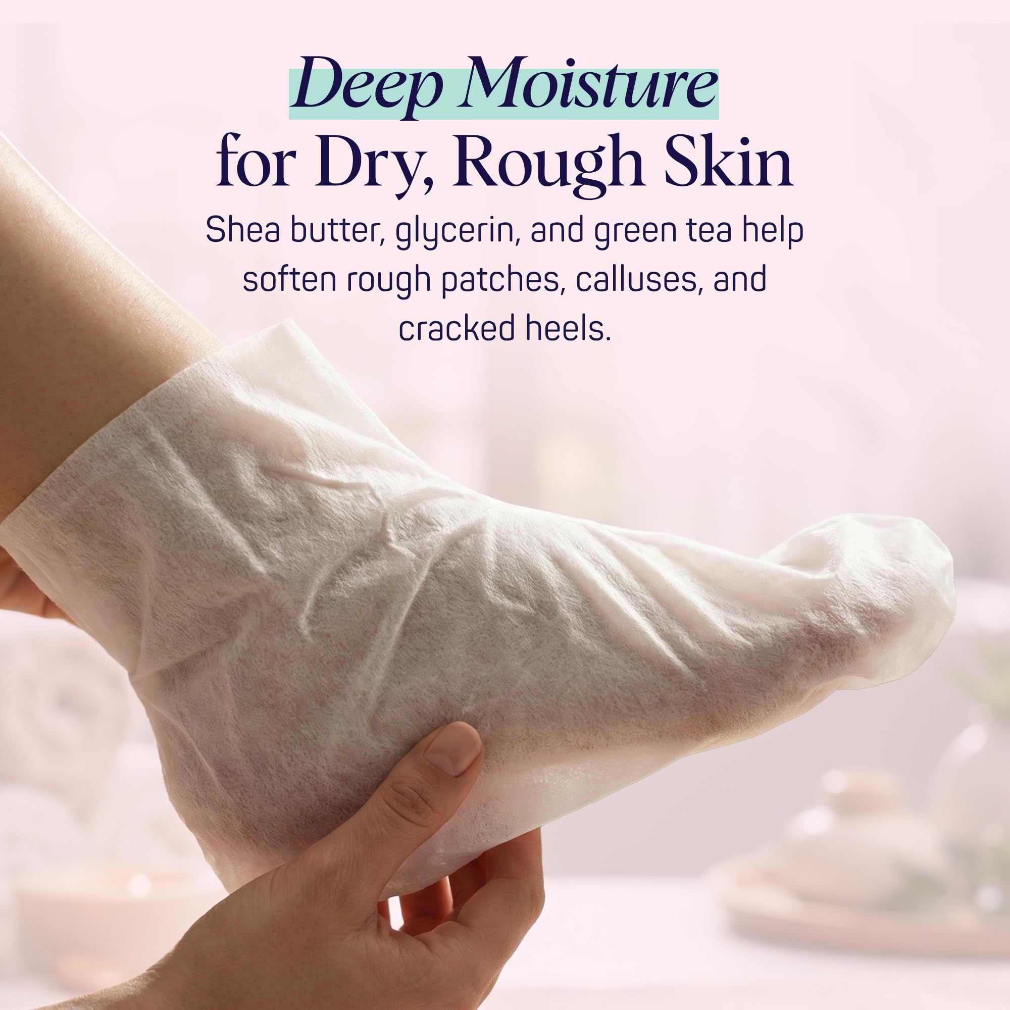 Set of eight SpaLife moisturizing foot masks for professional at home pedicure