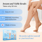 Model wearing Plantifique moisturizing foot mask socks
