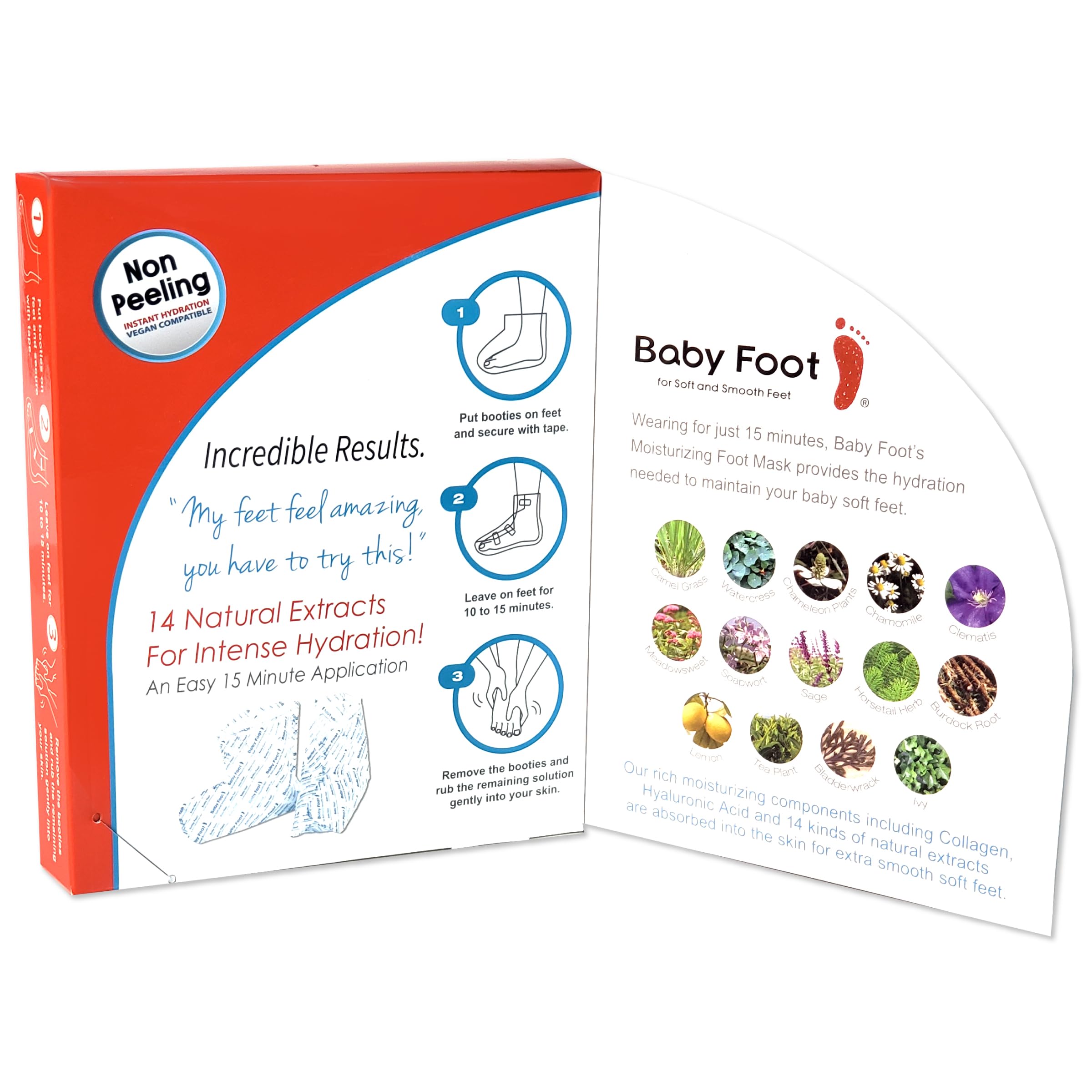 Collagen and Hyaluronic Acid infused foot mask for professional home pedicure.
