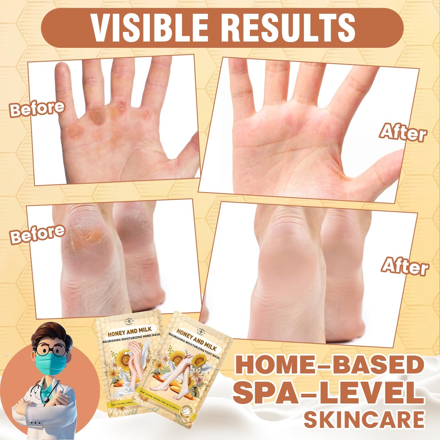 Dermatologist tested clinical hydration foot mask booties showing the secure ankle tabs.