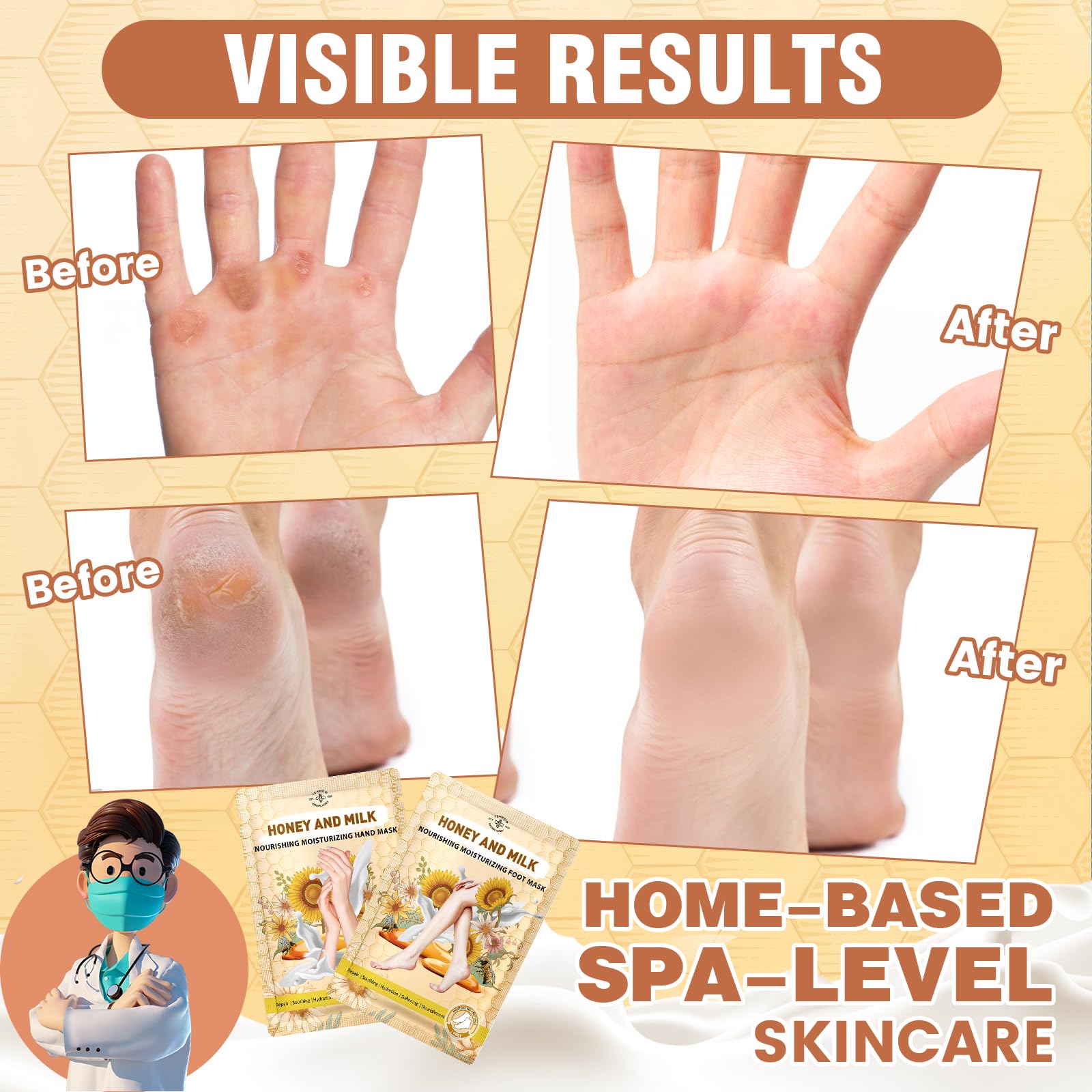 Dermatologist tested clinical hydration foot mask booties showing the secure ankle tabs.