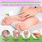 Close up of foot mask ingredients and instructions label