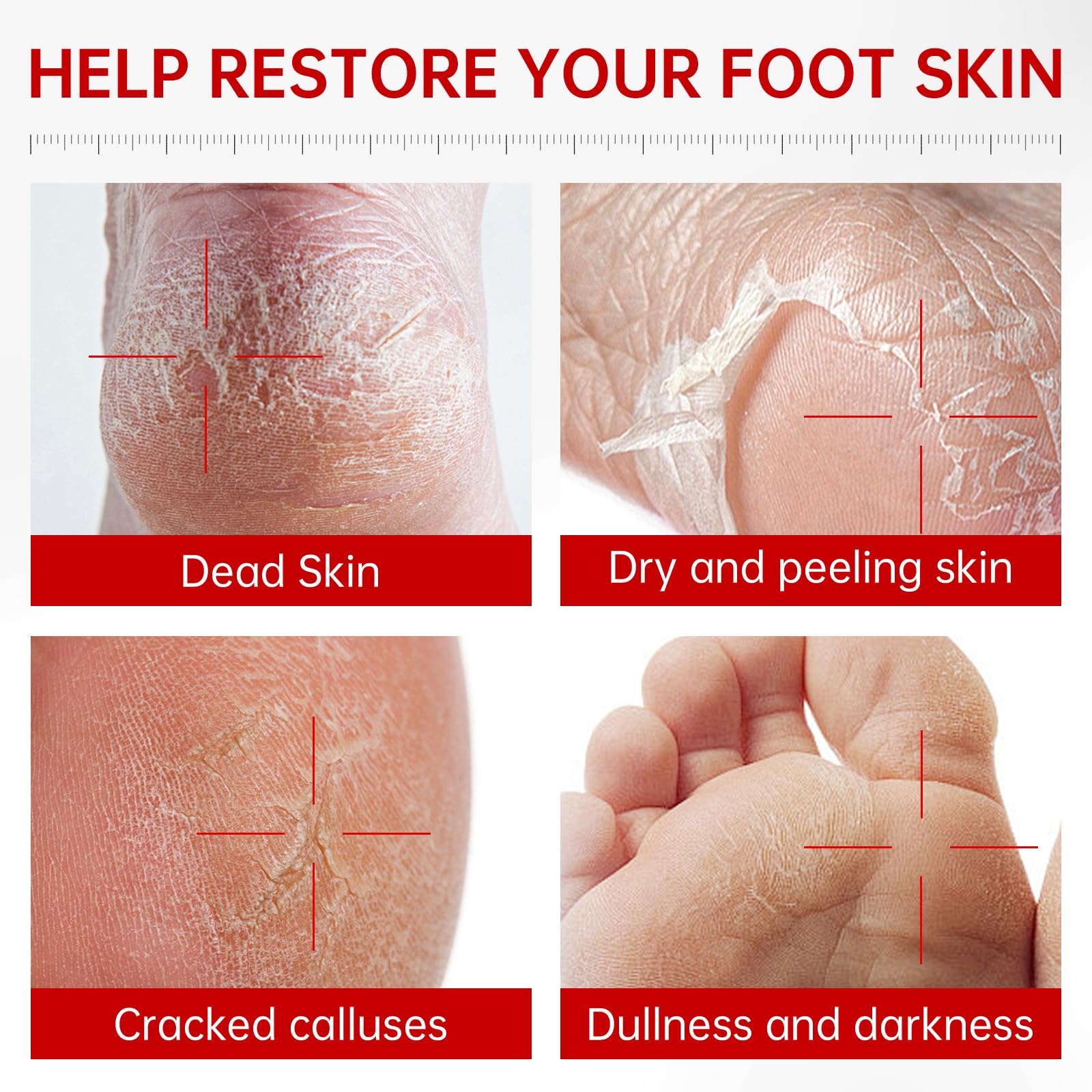 Exfoliating foot mask plastic booties being worn during an at-home pedicure session