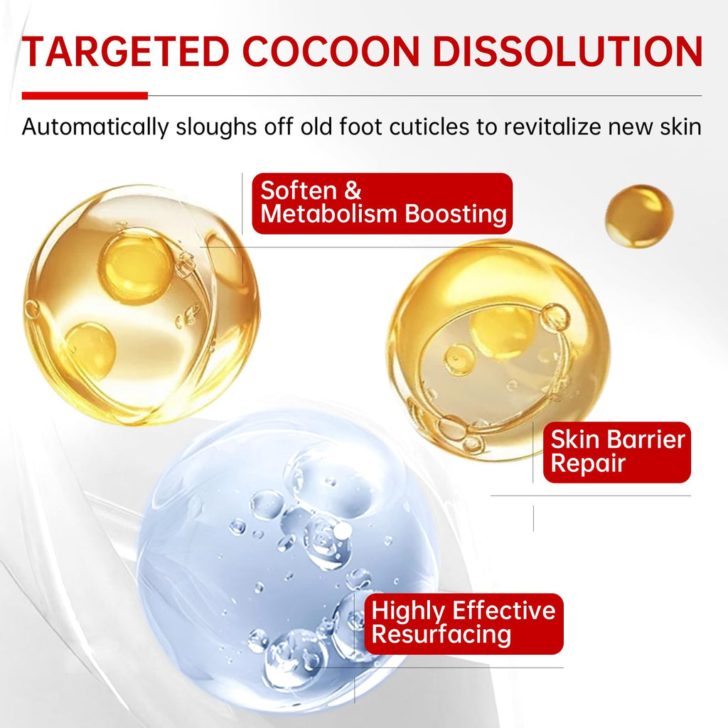 Wearable sock style foot peel mask layout