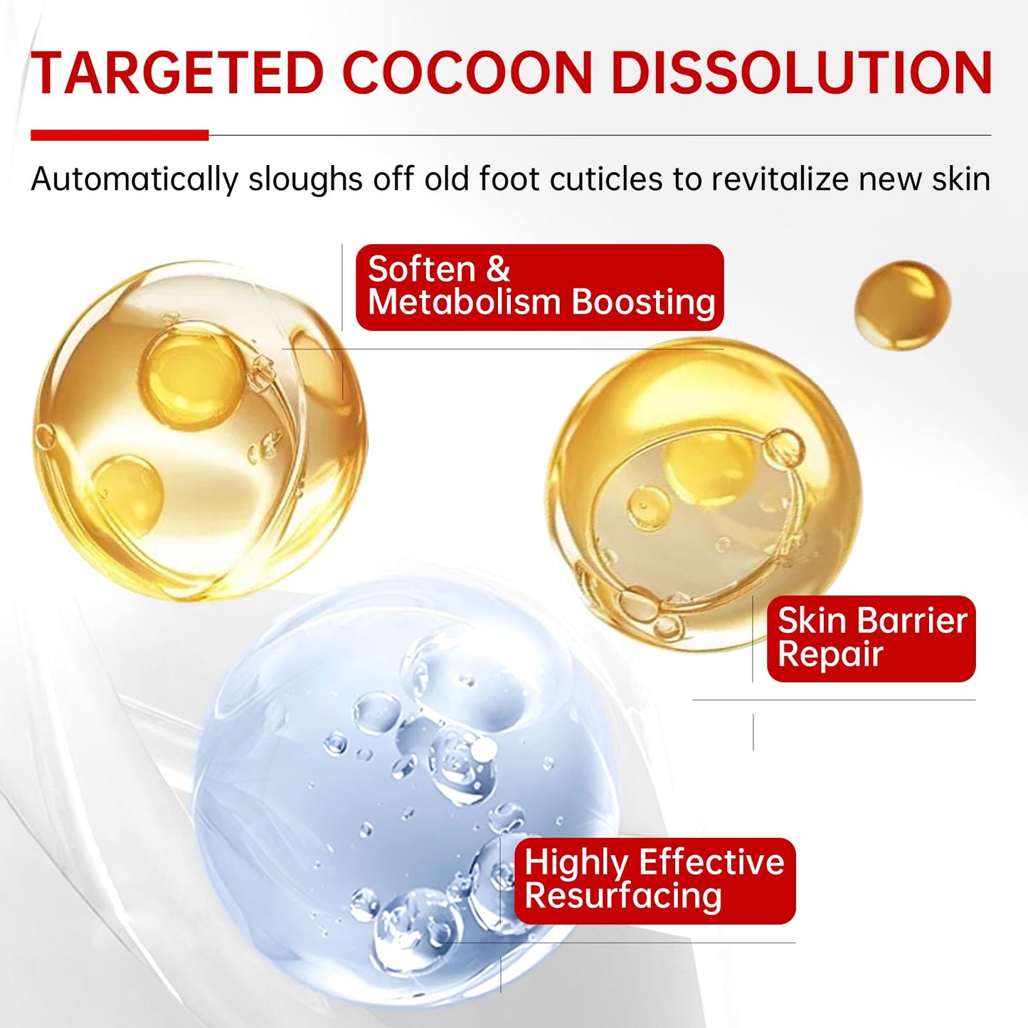 Hydrating foot peeling mask ingredients highlighting lactic acid and lavender flower extract