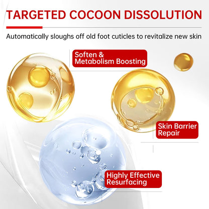 Hydrating foot peeling mask ingredients highlighting lactic acid and lavender flower extract