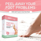 Soft Touch exfoliating foot mask pair of booties packaging