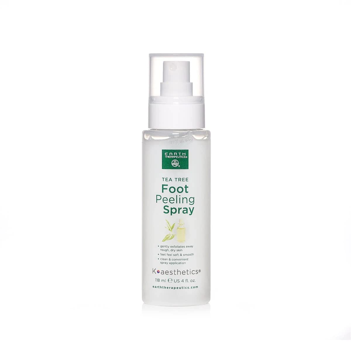 Foot peeling spray application on dry heels and rough skin.