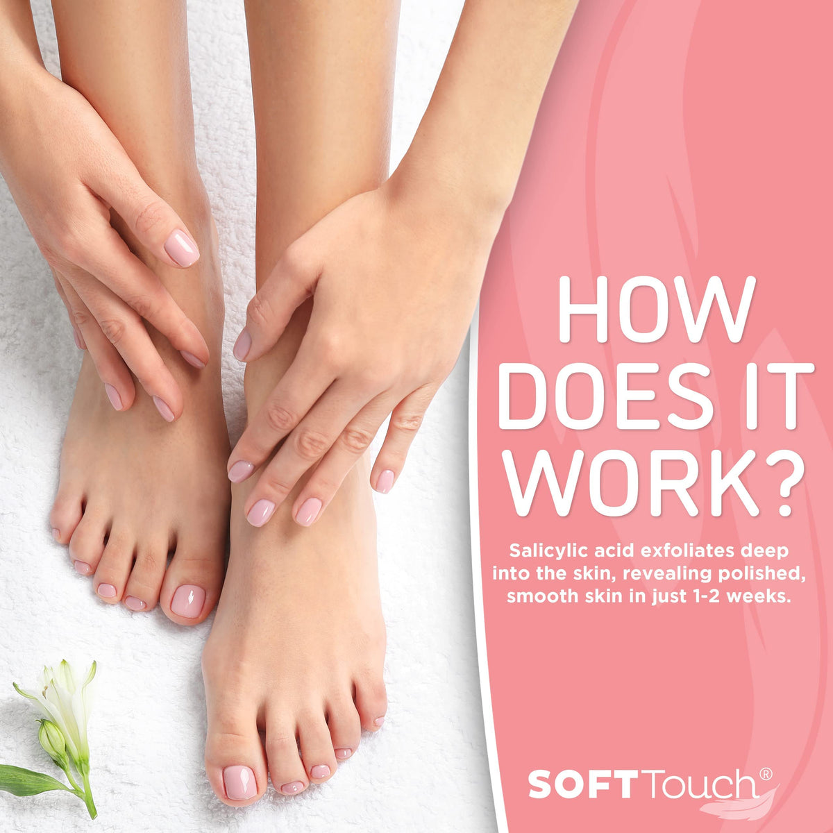 Soft Touch botanical foot peel treatment box contents