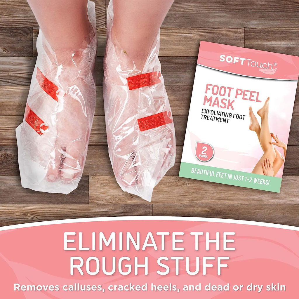 Soft Touch foot care exfoliating gel booties close up