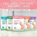 Soft Touch Dermora foot peel mask lifestyle arrangement