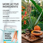 Sunatoria foot peel socks showing key botanical ingredients