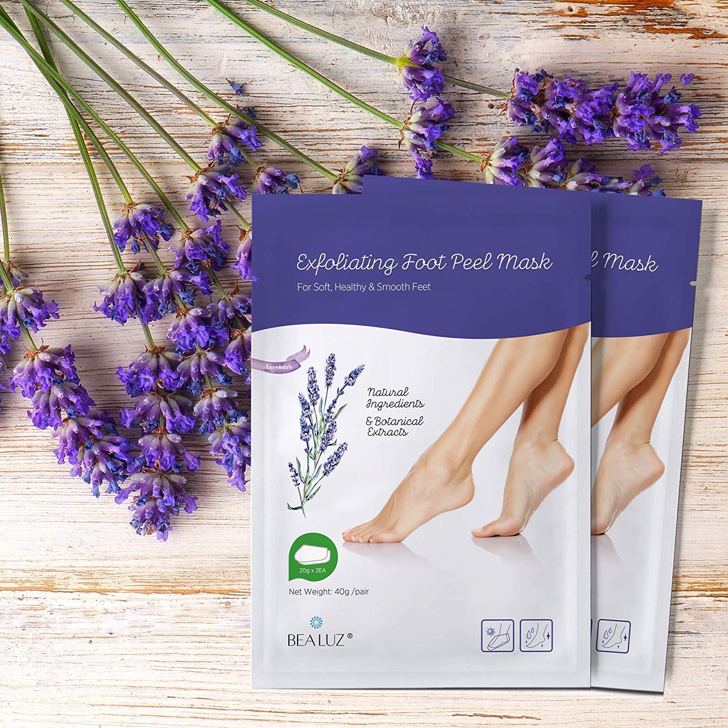 Lavender scented foot mask booties for dead skin removal