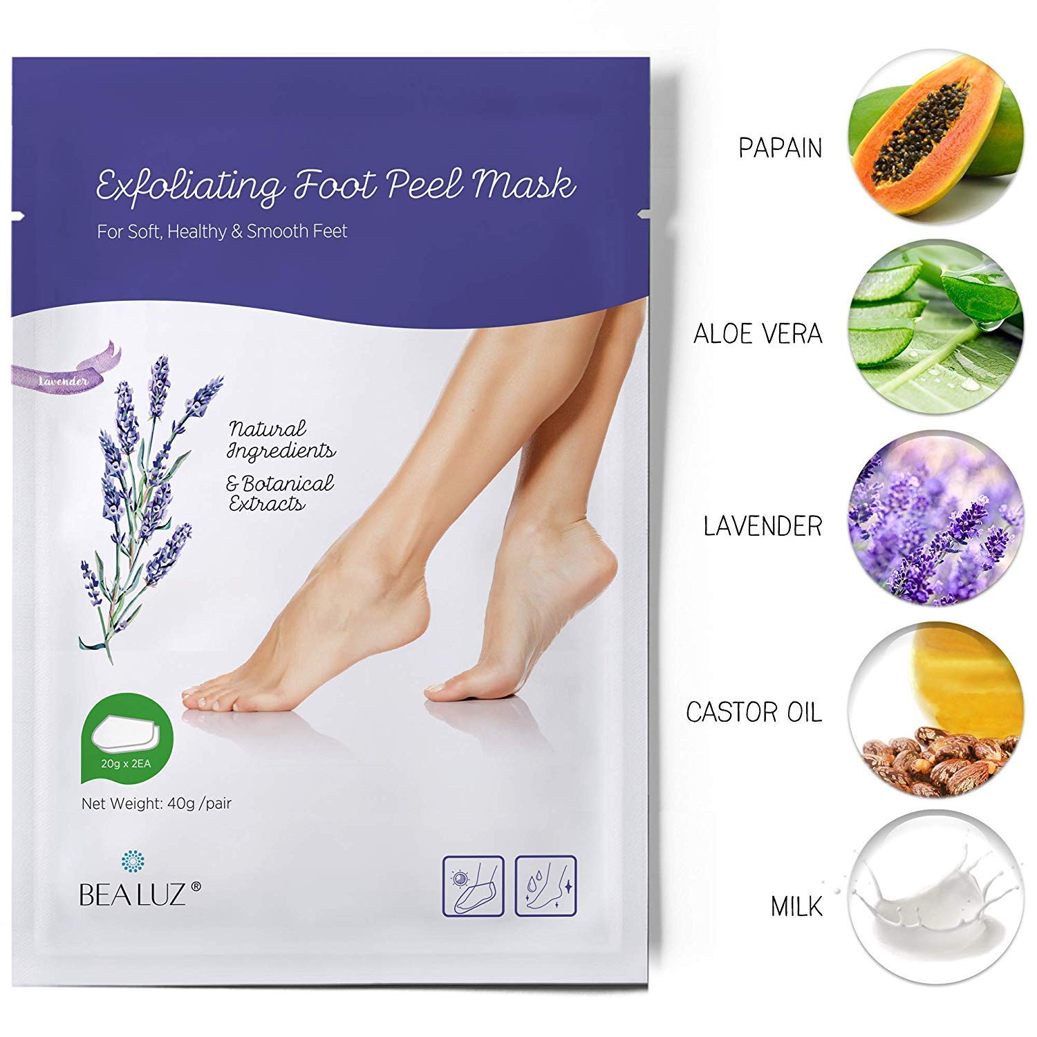 Step by step application of exfoliating foot socks for men and women