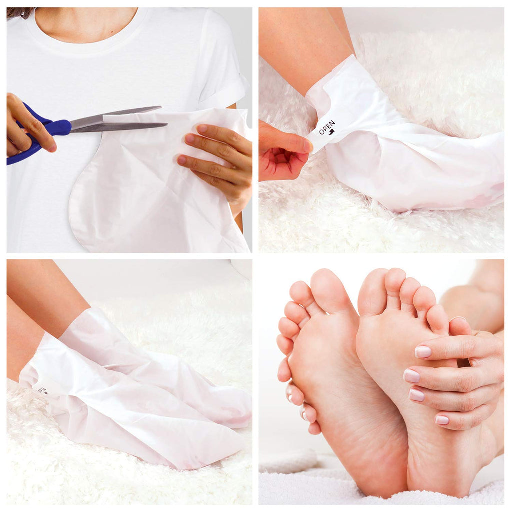 Close up of foot mask instructions label