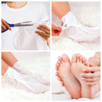 Close up of foot mask instructions label