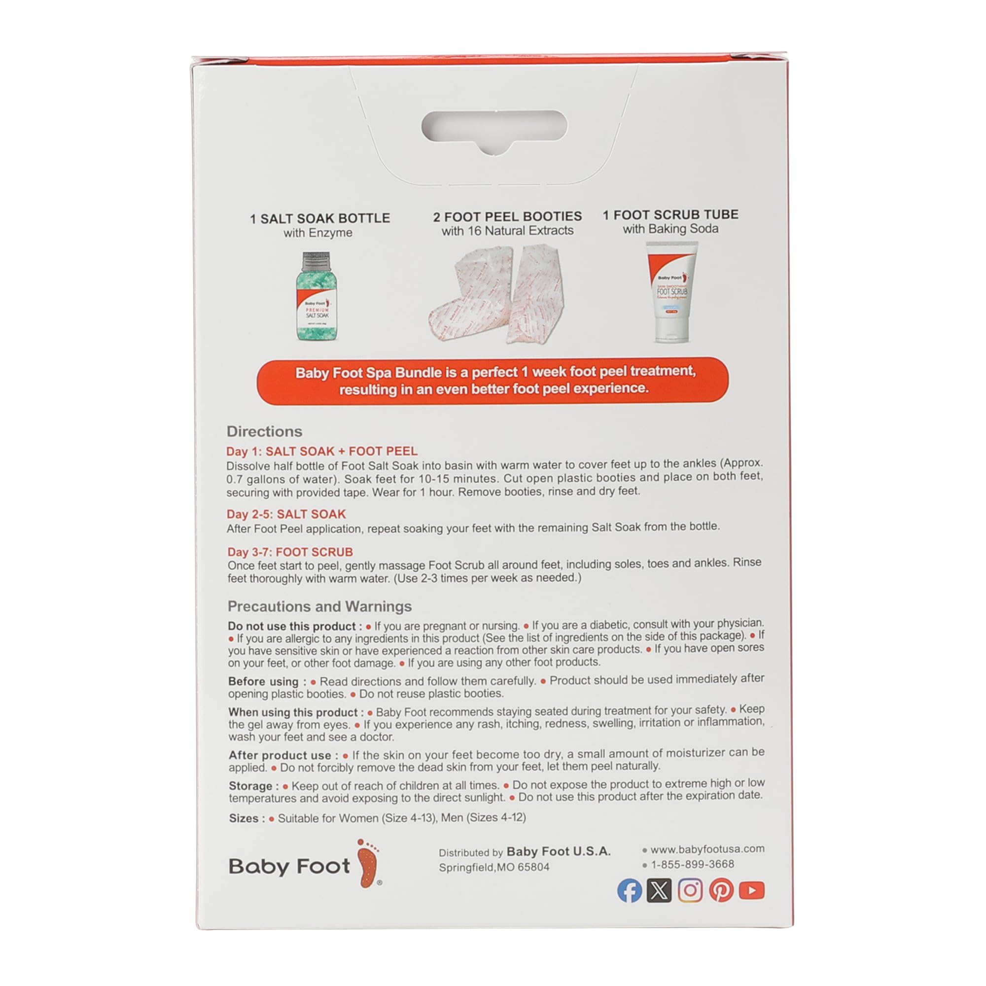 Step by step contents of the Baby Foot Citrus Scented Spa Set.
