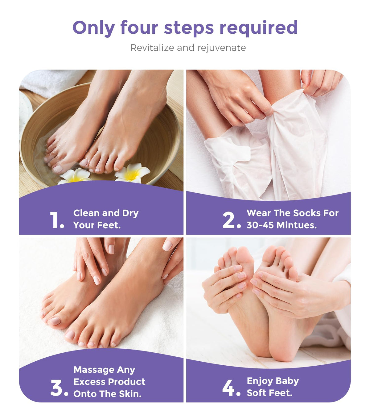 Rokelos smooth feet results after foot peel mask