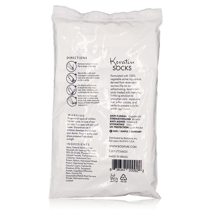 Detailed product label highlighting keratin and vitamin E
