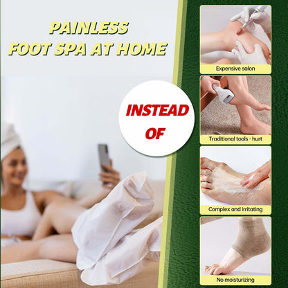 USA imported luxury foot mask packaging contents showing three pairs