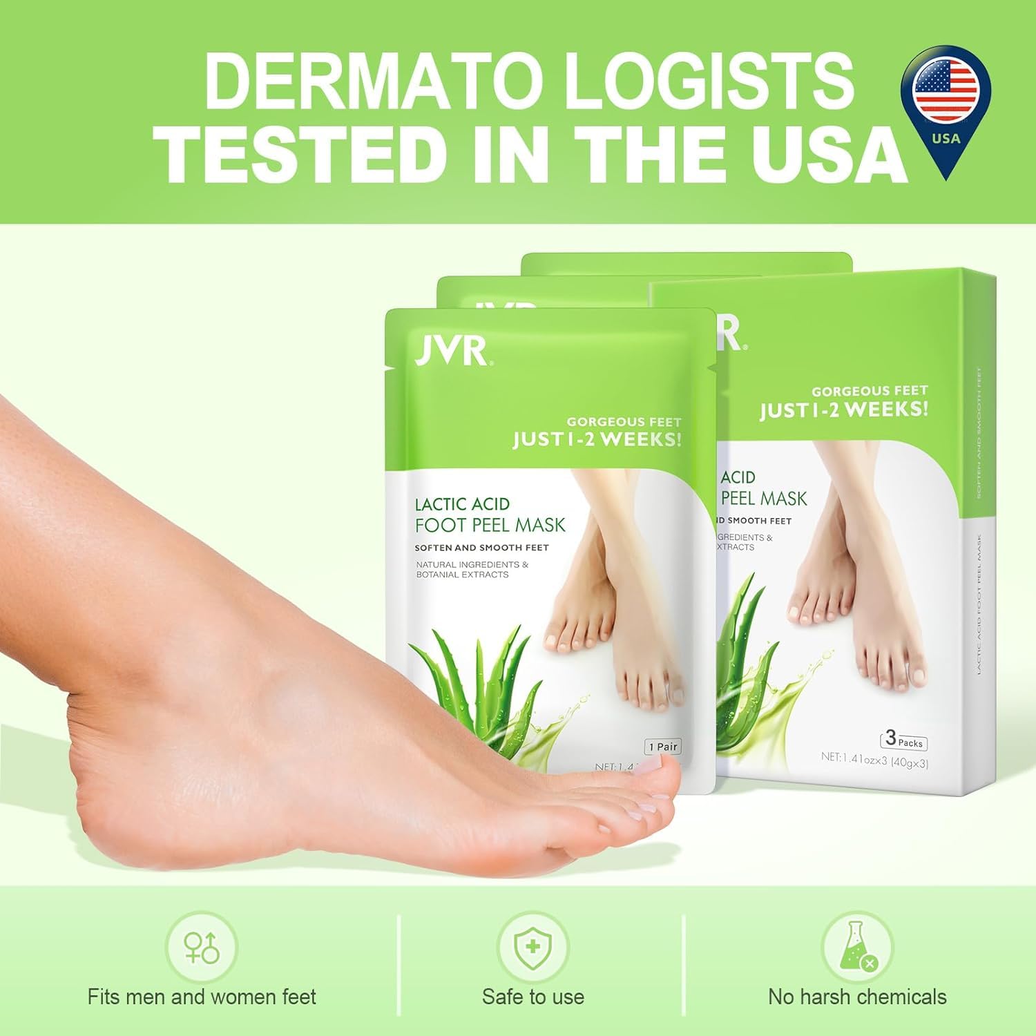 Before and after results showing dead skin peeling from heels.