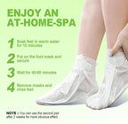 Back of JVR foot peel box displaying usage instructions and safety warnings