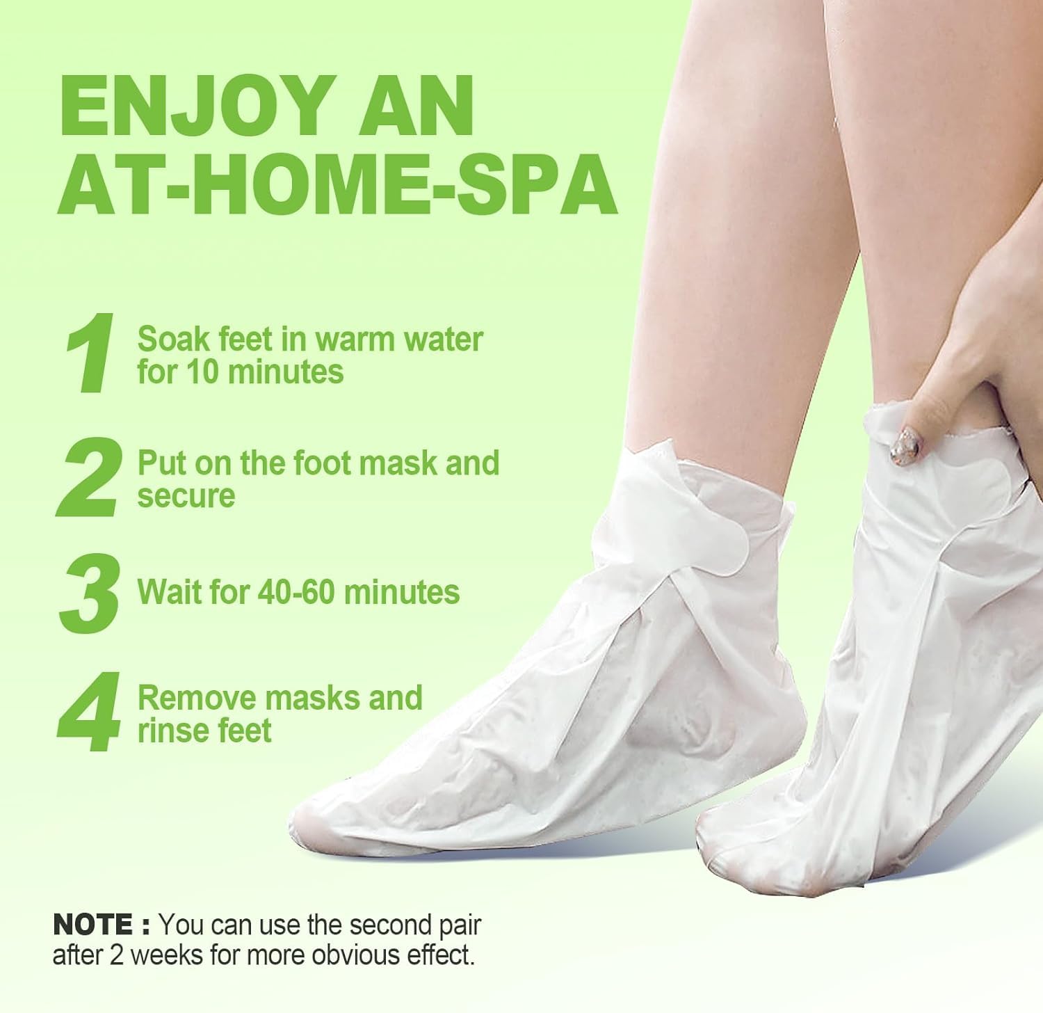 Step by step guide for using JVR foot exfoliating socks.