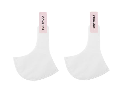 Back of TONYMOLY foot peeling shoes showing ingredients and usage instructions.