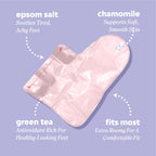 Side view of onyx professional epsom salt foot rescue booties packaging