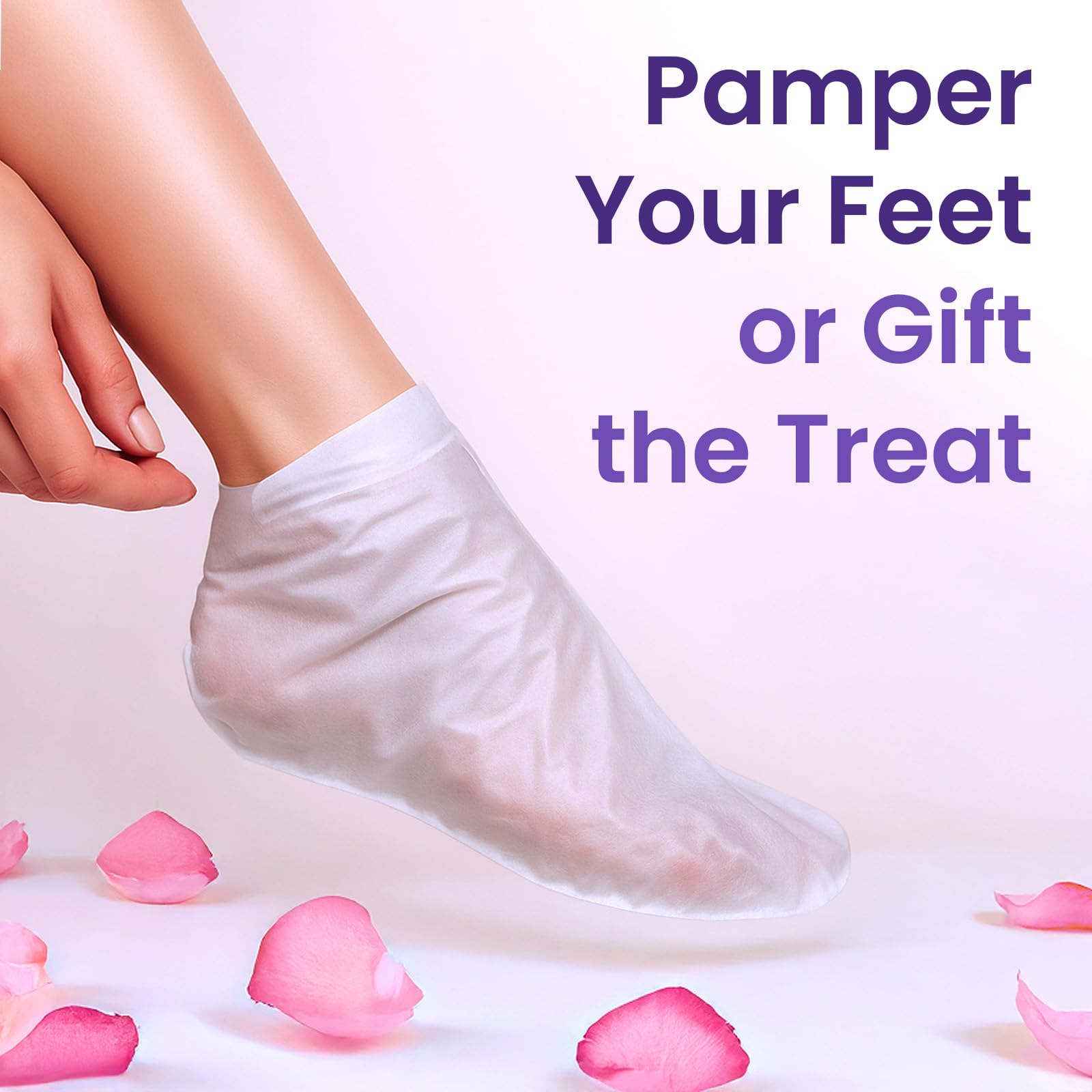 Before and after results of lavender foot mask callus remover