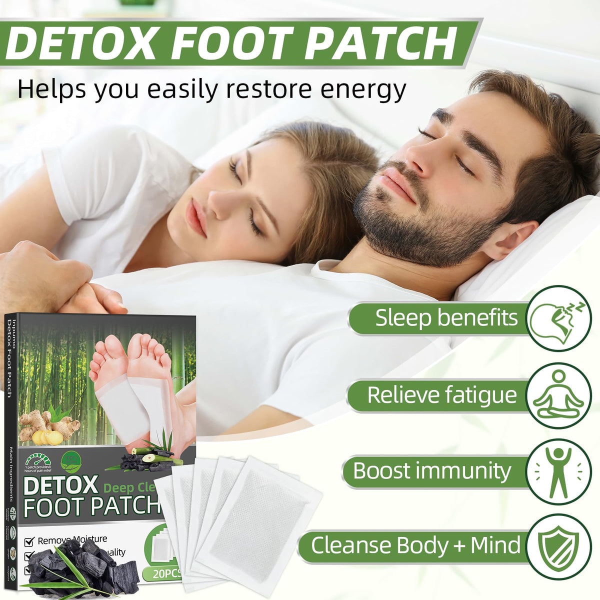 Aarovibe cleansing foot patches lifestyle packaging shot