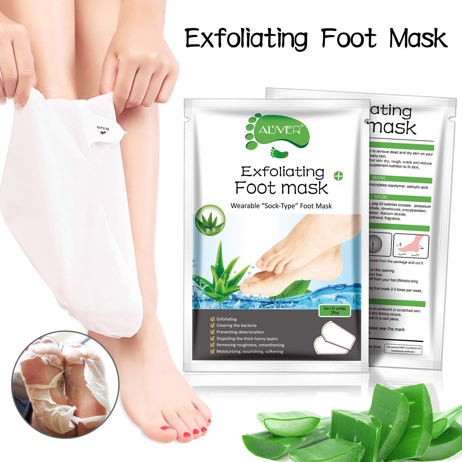 Close up of the Aloe Vera natural ingredients for foot hydration