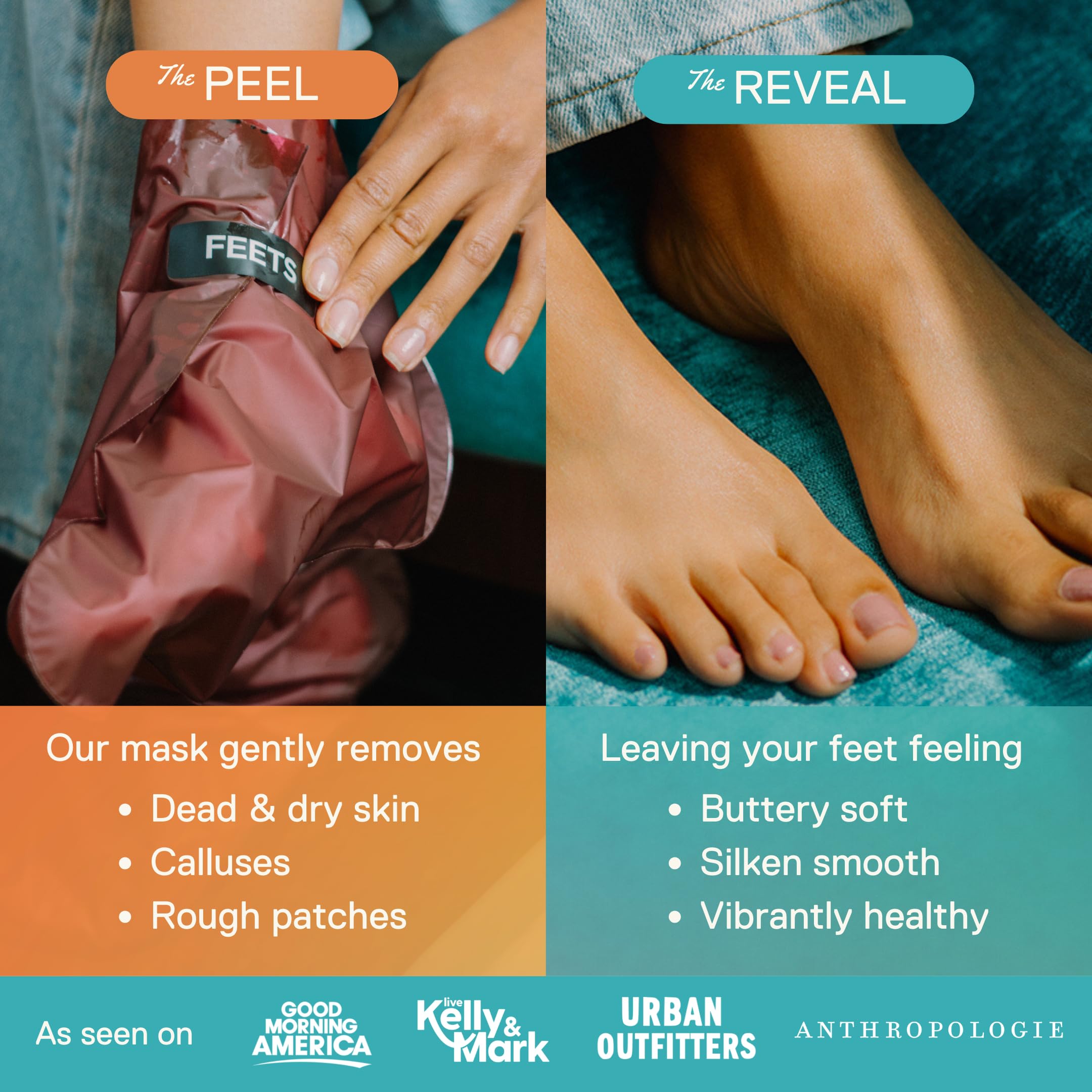 FEETS brand botanical ingredients highlight including lavender and eucalyptus oils.