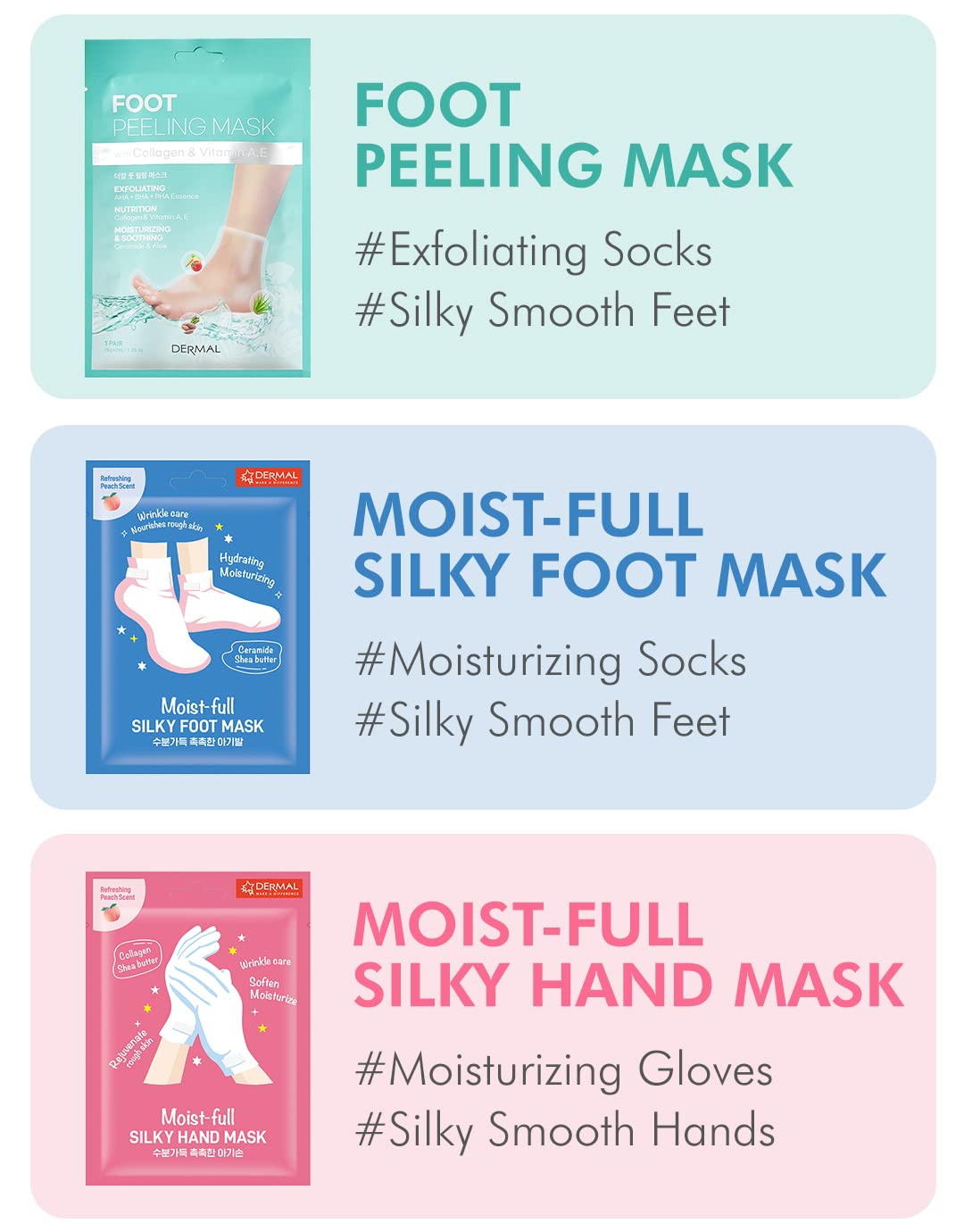 Neogenlab Dermal Moistfull Silky Foot Socks And Hand Gloves Mask 6 pack display