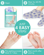 Foot peeling sock booties layout