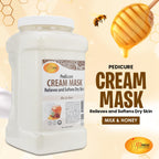 Close up angle of the Spa Redi 128 fluid ounces cream mask bucket container
