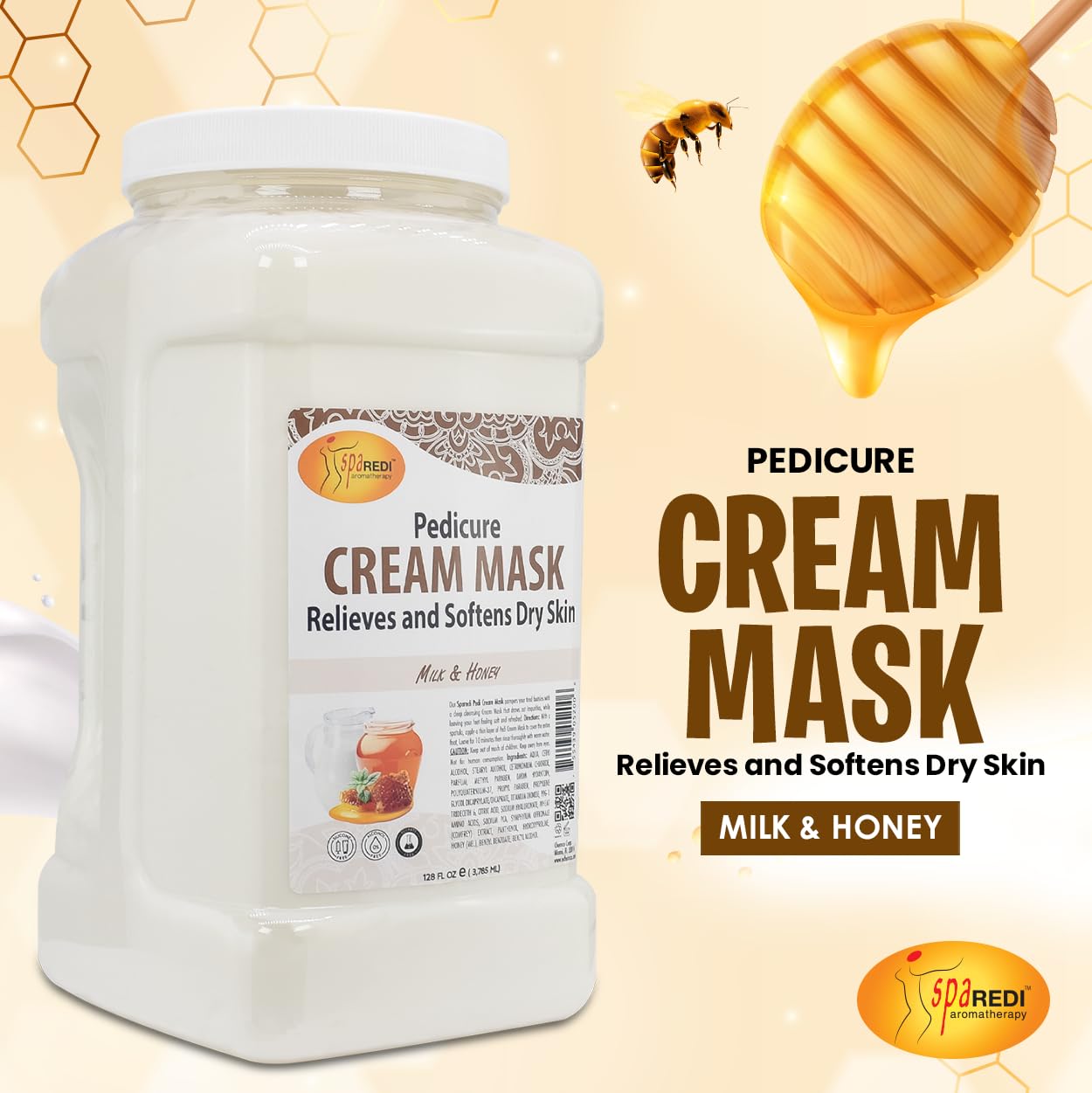 Large gallon container of SPA REDI professional body and foot mask for salons.