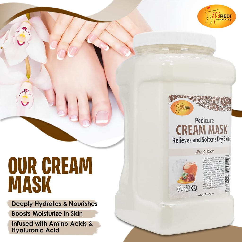 Complete packaging view of the Spa Redi bulk gallon cream mask for body care