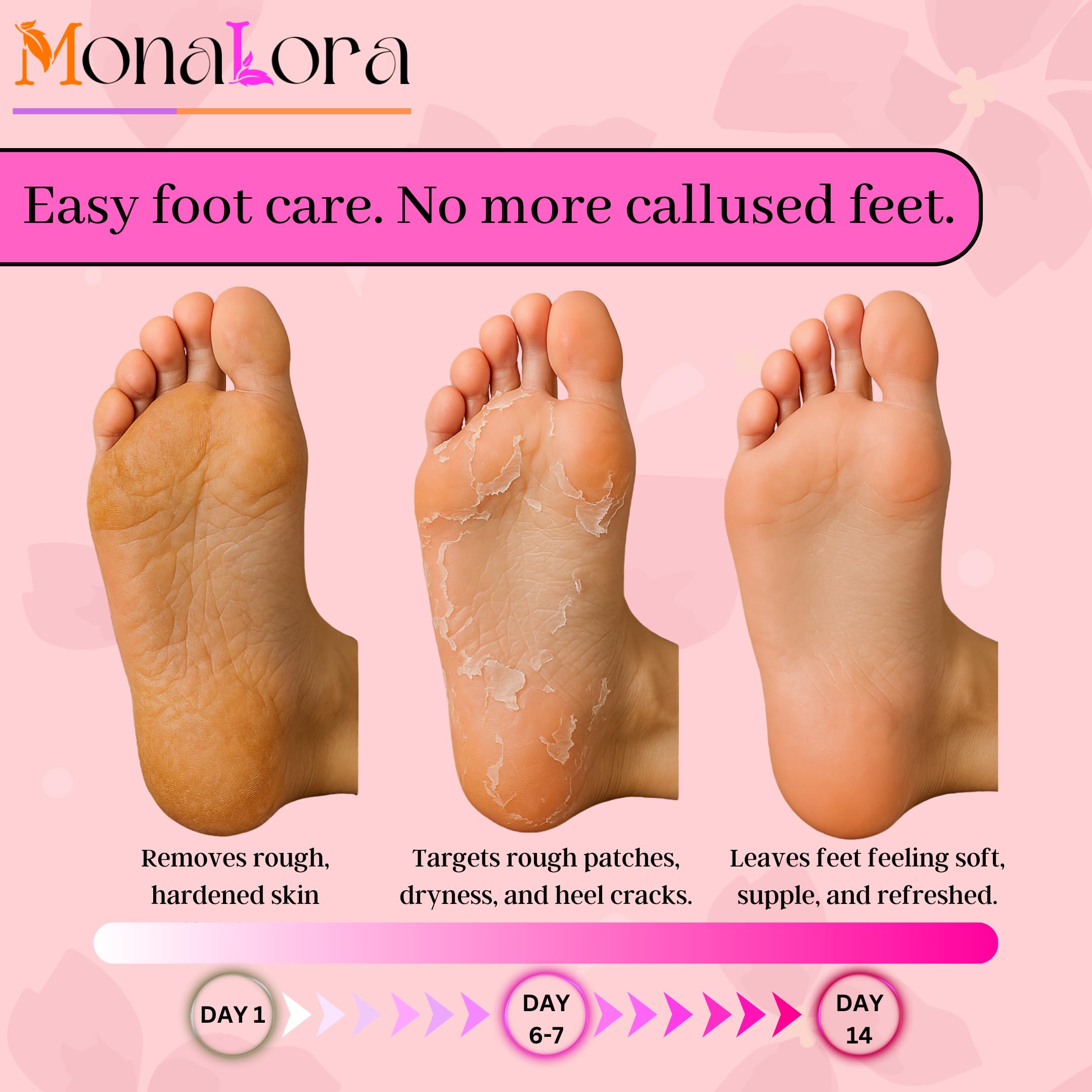 Close up view of the peach scented natural fruit extract foot socks package