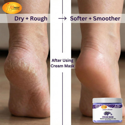 Spa Redi 16 ounce hydrating foot mask jar for dry cracked skin repair
