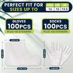 TEAWOO hand and foot covers laid out with adhesive stickers