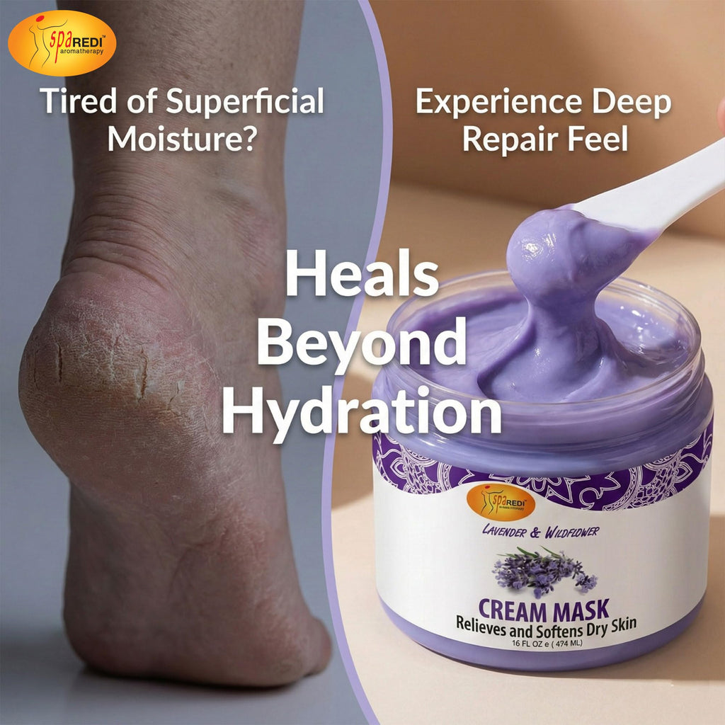 Spa Redi body cream packaging displayed in a home spa setting
