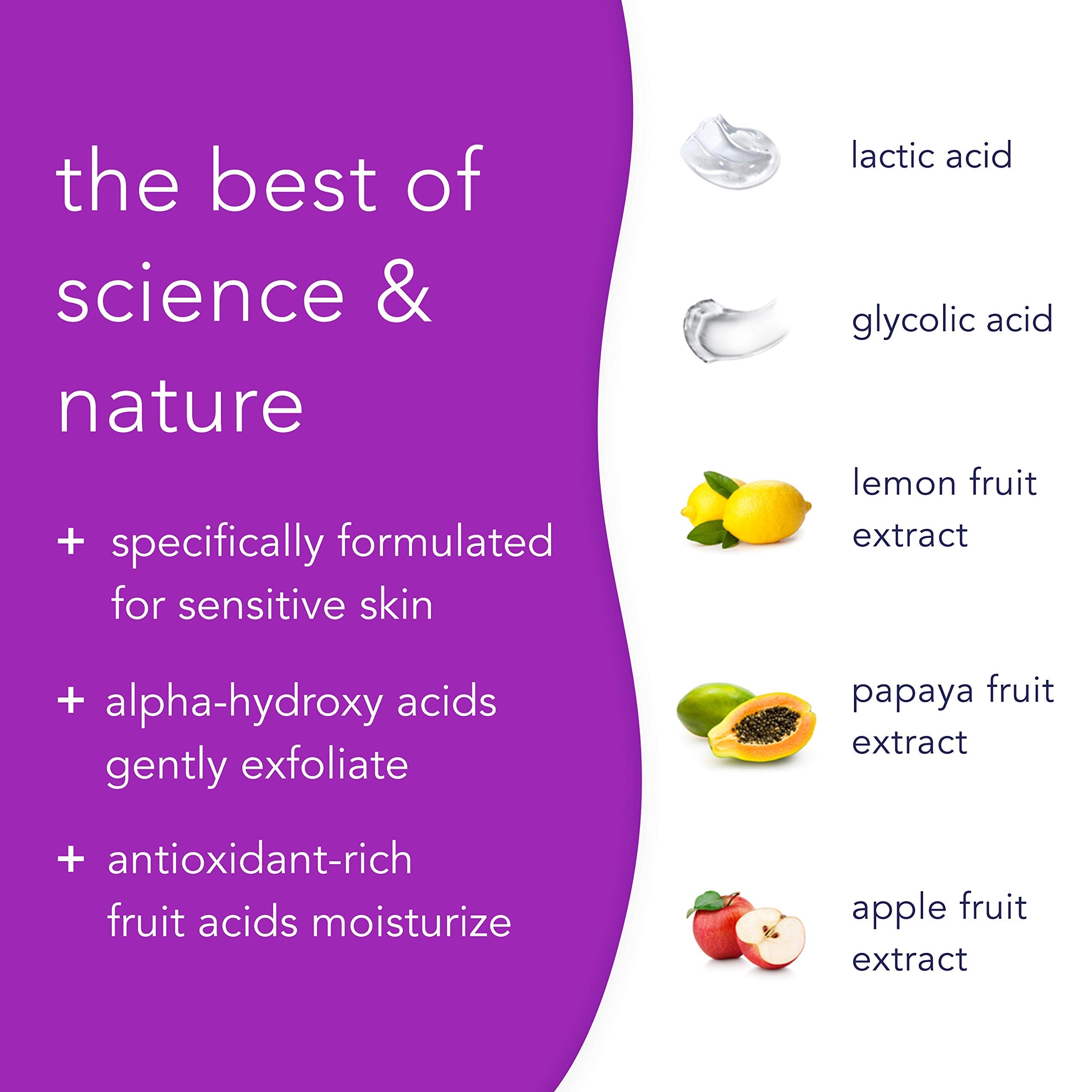 Ingredients list showing lactic and glycolic acid for foot exfoliation