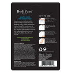Close up of Bodipure premium foot mask packaging details