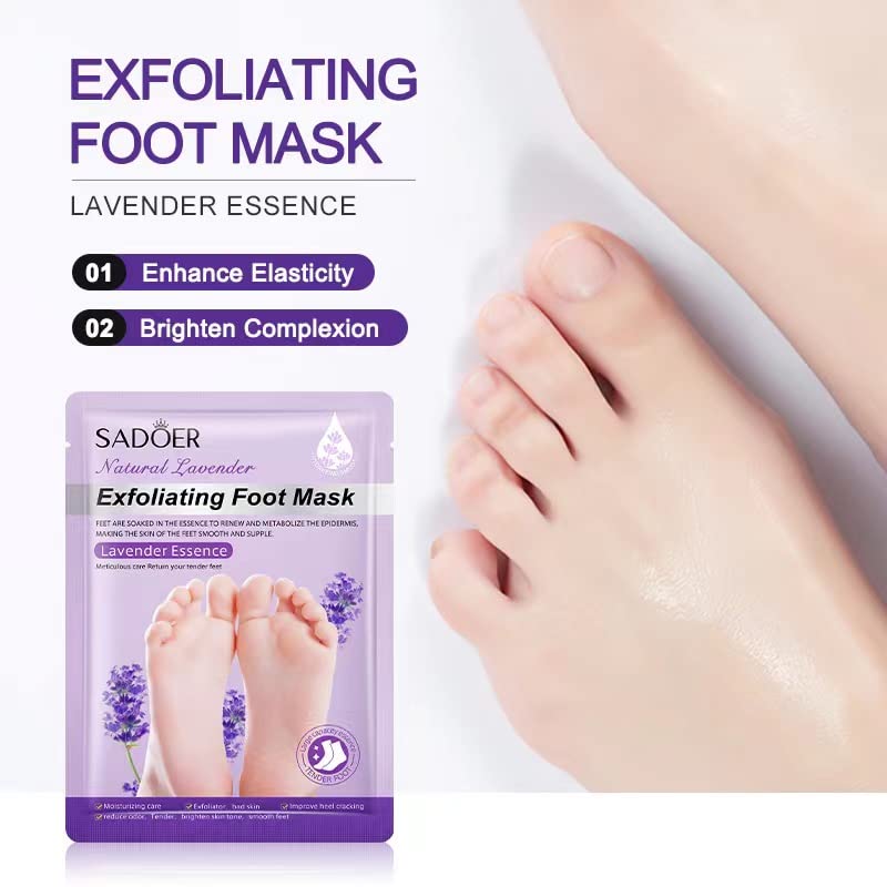Sadoer natural lavender foot peeling mask for dead skin removal